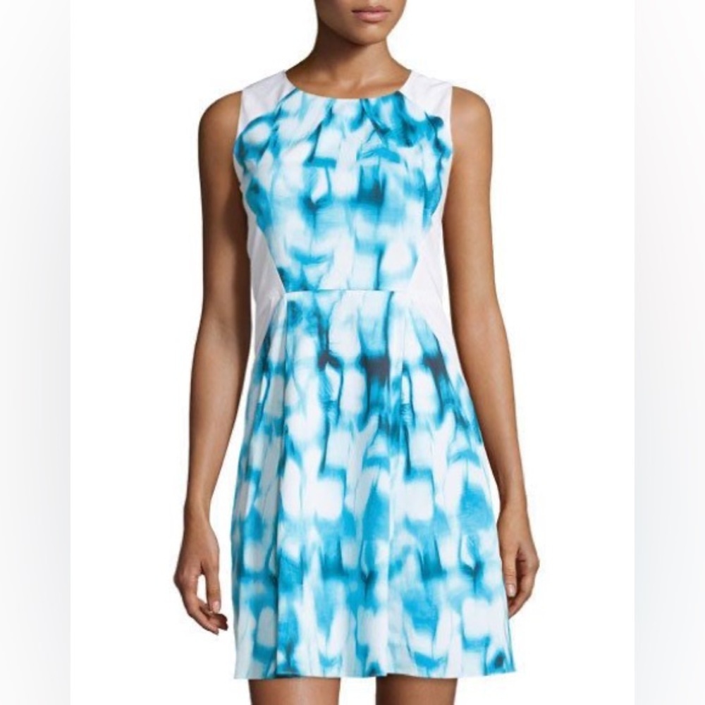 T. TAHARI Sleeveless Tyra Dress Blue 10